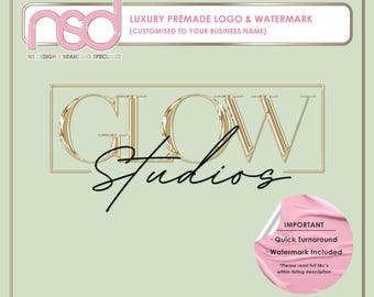 Beauty Industry Logo Design, Premade Logo Design, Beauty Branding Design, Premade Business Branding, Customise Business Name, Green & Gold
