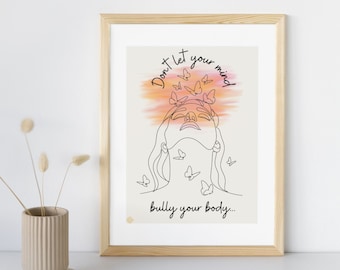Body Positivity Line Art Print | Women Empowerment Artwork (Digital Download)