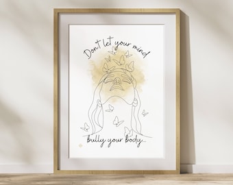 Lámina artística "Body Positivity" - Arte lineal para empoderar a las mujeres (Descarga digital)