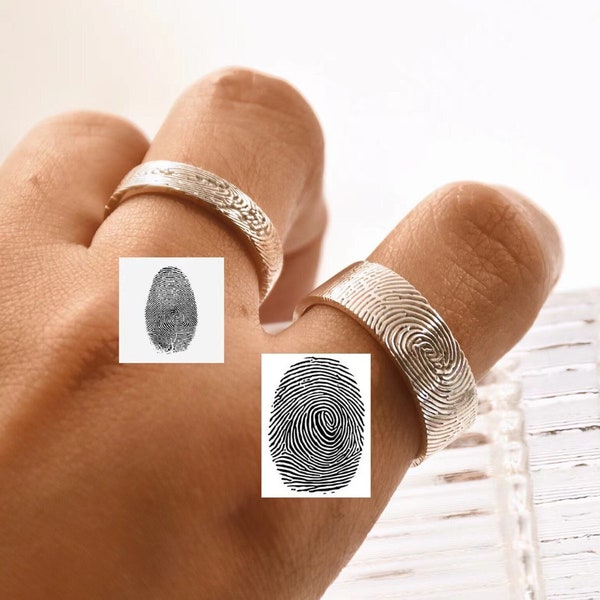 Actual Fingerprint Ring • Dog Nose Print Ring • Eternity Ring • Promise Ring • Customized Ring • Memorial Gift • Mother's day gift • Father's Day Gift