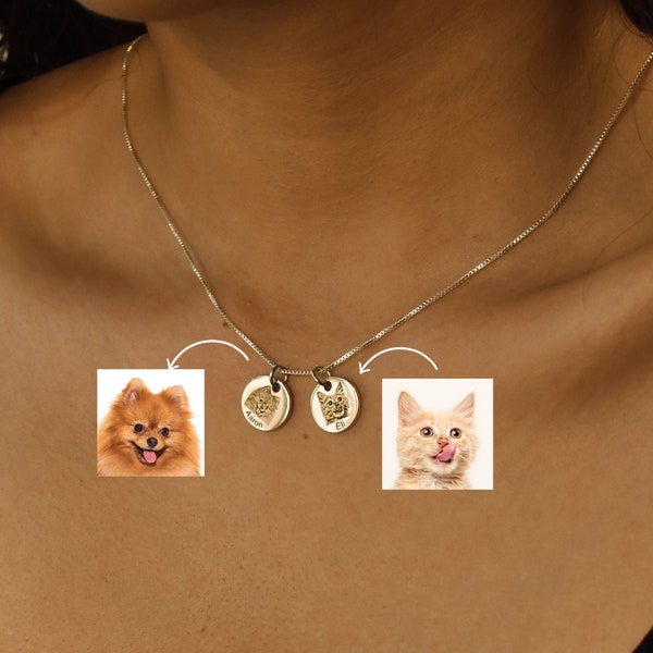 Prêt à expédier personnalisé Pet Portrait collier cadeaux uniques pour elle bijoux personnalisés pour les femmes meilleur ami chien maman collier bijoux faits à la main