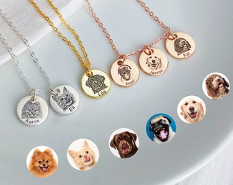 Ready to Ship Custom Pet Portrait Necklace Unique Gifts For Her Personalized Jewelry For Women Best Friend Dog Mom Necklace Handmade Jewelry