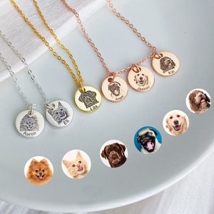 Ready to Ship Custom Pet Portrait Necklace Unique Gifts For Her Personalized Jewelry For Women Best Friend Dog Mom Necklace Handmade Jewelry