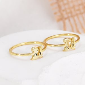 Anel personalizado para cães e gatos, joias personalizadas para animais de família, anel para animais de estimação, anel com letras, anel personalizado para cães e gatos, joias comemorativas para animais de estimação, presente para amantes de animais de estimação