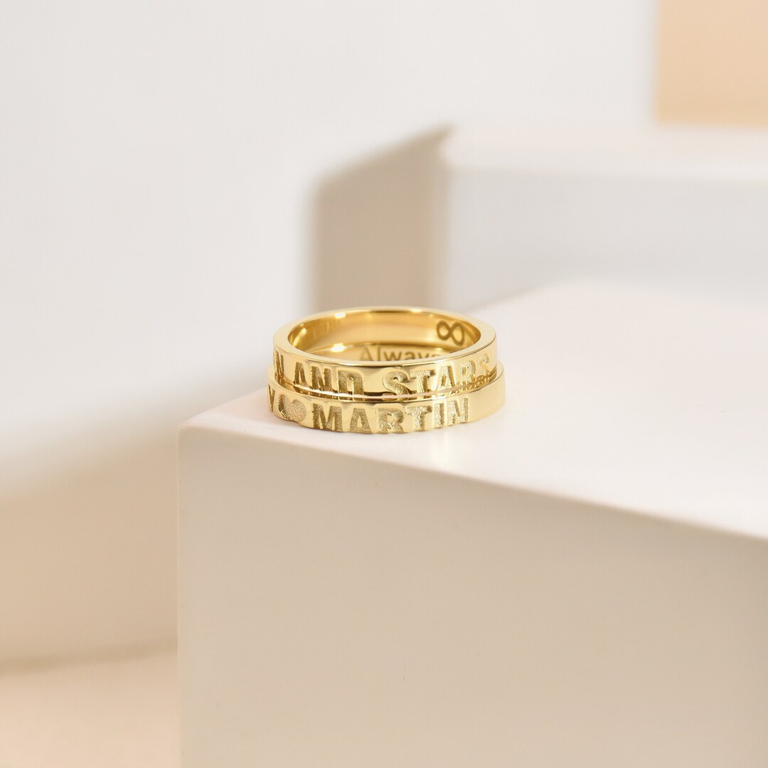 Personalized Name Ring • Engraved Rings • Name Rings • Dainty Engraved ...