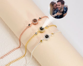 Custom Photo Projection Bracelet, Bubble Bracelet, Photo Memorial Bracelet, Picture Inside Bracelet, Gift for Her, Trendy Best Friend Gift