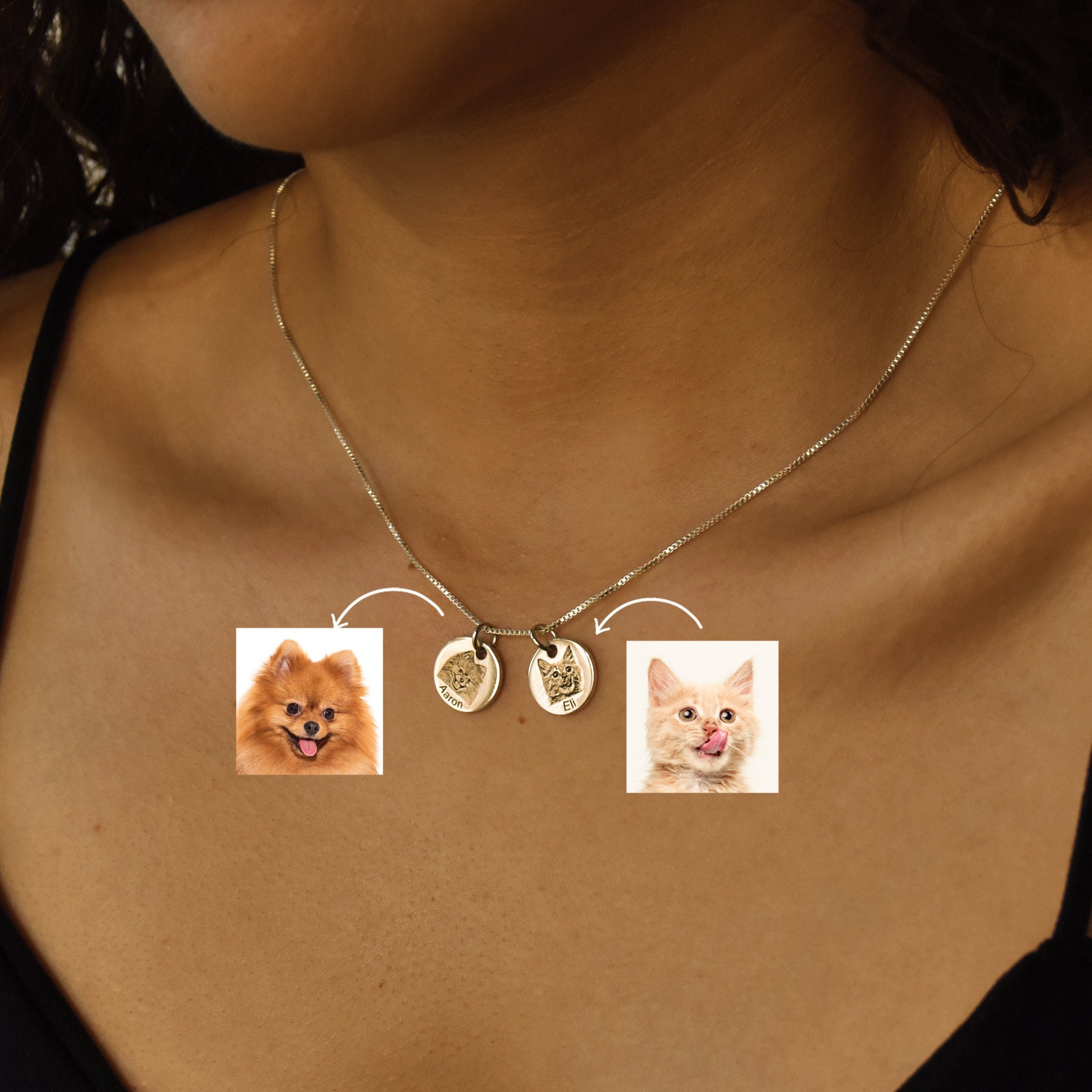 MignonandMignon Custom Pet Gifts Cat Memorial Necklace Custom Pet Jewelry  Dog Mom Memorial Jewelry Custom Pet Portrait - CN-AP (Rose Gold) :  Amazon.in: Jewellery