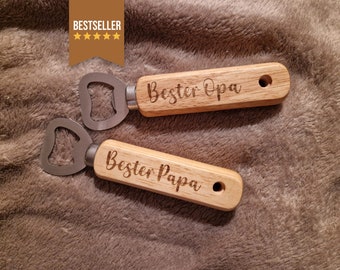 Wooden bottle opener l bottle opener l with engraving Best Dad, Best Grandpa or desired name