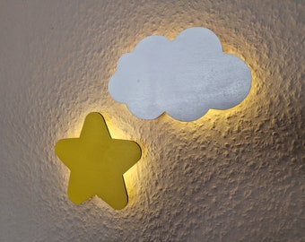 Handgemachte Kinderlampe, Wandlampe LED batteriebetrieben, kabellos