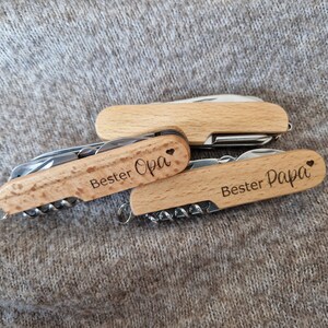Pocket knife folding knife wood with engraving image 5