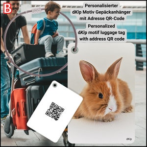 Gepäckanhänger mit eigenem Foto oder Sonnenuntergang Motiv, dKip QR-Code Rucksack Koffer Anhänge ideales Geschenk für Erwachsene