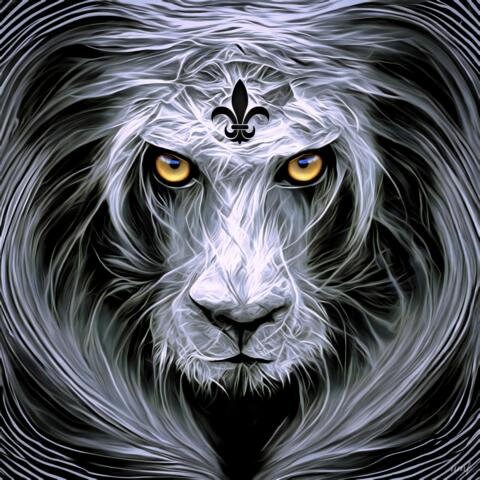 König wandbild der löwen