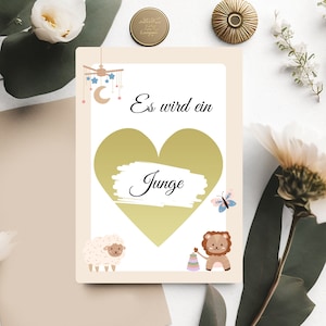 Es wird ein Junge Rubbellos | Schwangerschaft Geschlecht verkünden Rubbelkarte | A6 Gender reveal Postkarte | Überraschung Karte zum Rubbeln