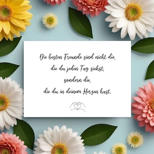 Freundschaft Postkarte A6 | schöne schlichte Karte mit Spruch für beste Freundin bester Freund | Hochwertige Sprüchekarte als Geschenk