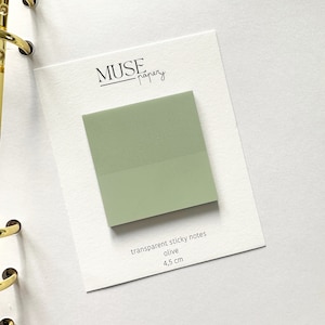 Transparent sticky notes in OLIVE