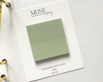 Transparent sticky notes in OLIVE