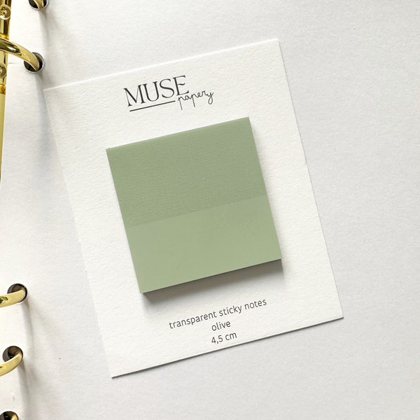 Transparent sticky notes in OLIVE