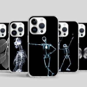 Skelett X-Ray Handyhülle für iPhone 16 15 14 Pro Max 13 12 Mini X 6 Handyhülle passend für Samsung S25 S24 S23 S22 S20 Google Pixel 8A 7A 7