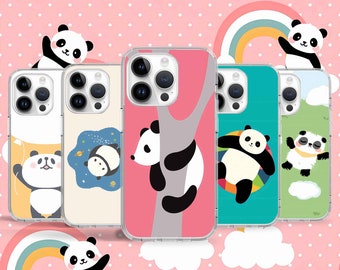 Cute Panda Art Phone Case for iPhone 16 15 14 Pro Max 13 12 6 Mini  X Case for Samsung S25 S24 S23 S22 A14 A13 Google Pixel Pro