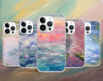 Oil Painting Girly Cute Phone Case for iPhone Air 17 16 16e 15 14 Pro Max Plus Mini / Case for Samsung S26 S25 S24 S23 Ultra / Google Pixel