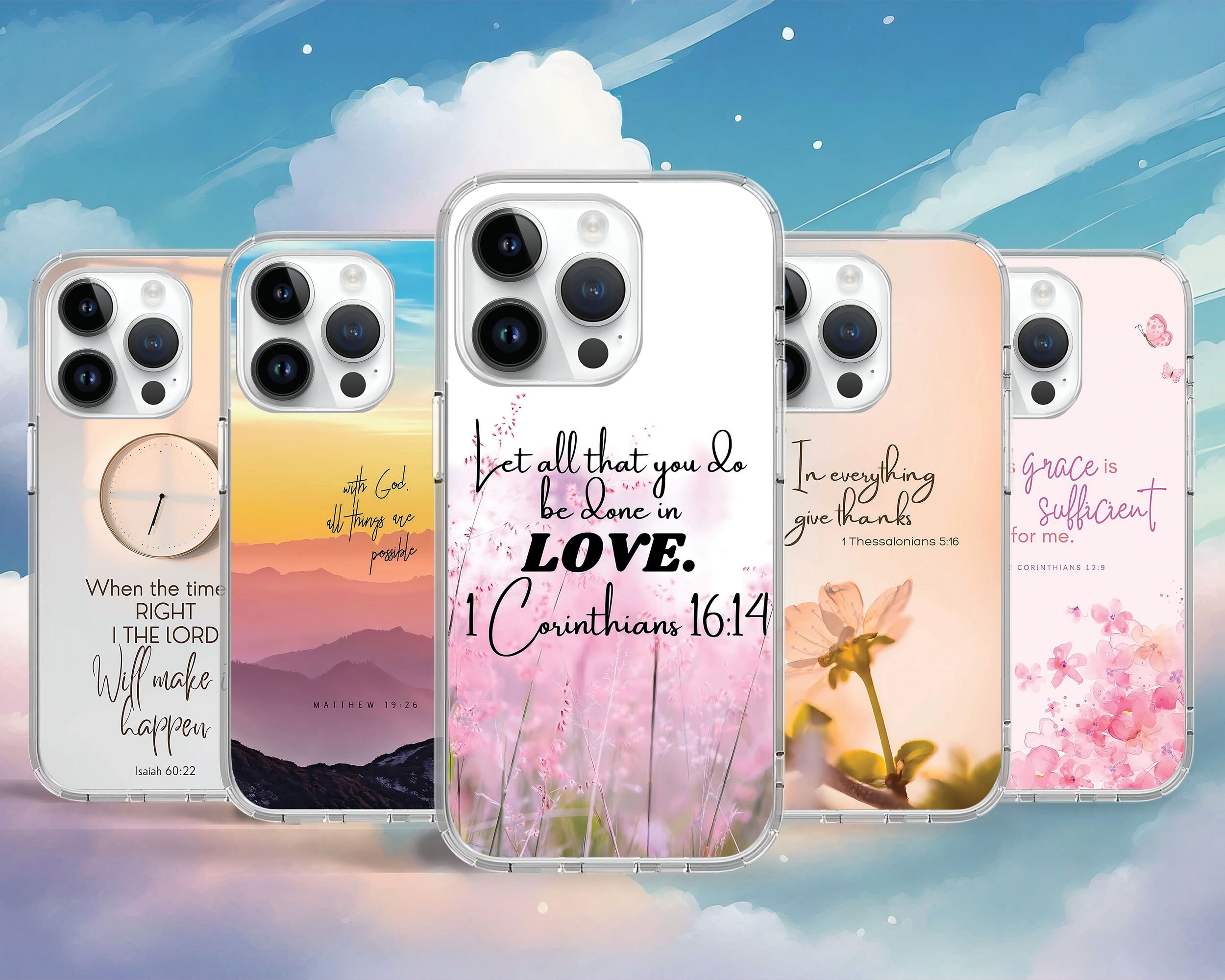 Bible Verse Quote Christian Phone Case for iPhone 16 15 14 Pro Max 13 12 Mini  X Case for Samsung S25 S24 S23 S22 Google Pixel 8A 7
