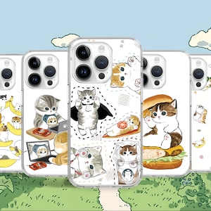 Étui pour téléphone mignon chat Kitty dessin animé art japonais pour iPhone 16 15 14 Pro Max 13 Mini X étui pour Samsung S25 S24 S23 S22 Google Pixel