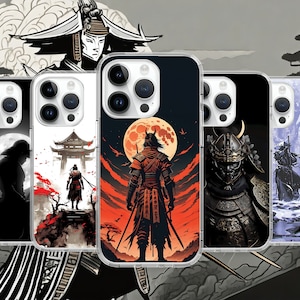 Japanische Samurai Art Handyhülle für iPhone 16 15 14 Pro Max 13 12 Mini / Case für Samsung S25 S24 S23 S22 Google Pixel 8A 7A 7
