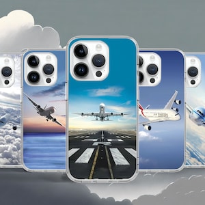 Luftfahrt Flugzeug Handyhülle für iPhone 16 15 14 Pro 13 12 Mini X Case für Samsung S25 S24 S23 S22 A14 Google Pixel 7
