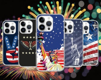 USA America New York Nyc Phone Case for iPhone Air 17 16 15 14 Pro Max Plus Mini / Case for Samsung S26 S25 S24 S23 Ultra / Google Pixel