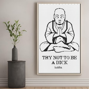 Buddha Zitat Kreuzstich Stickmuster Pdf Download, Einfarbig, Monochrom