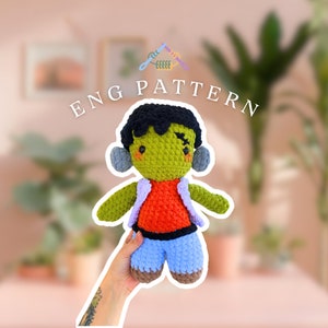 Frankenstein Cute Horror Halloween Amigurumi Crochet Plushie Pattern