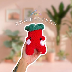 Beet Vegetable Amigurumi  Crochet Plushie Pattern