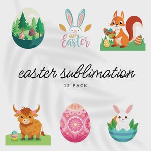 12er Pack Ostern Sublimationspaket für Cricut, Silhouette, Scan und Schnitt