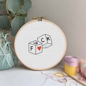 Cute Dice Quote Cross Stitch Embroidery Pdf Pattern Download