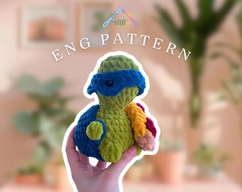 Modello di peluche all’uncinetto Amigurumi, piccola tartaruga Ninja