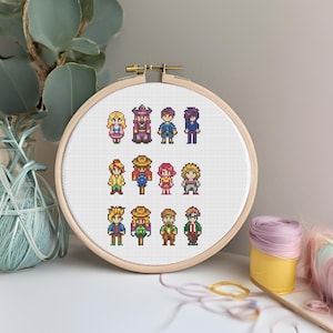 Stardew Valley Characters Bundle Cross Stitch Alpha Square Pattern