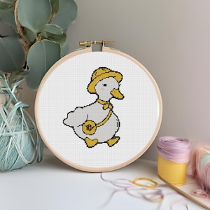 Cute Duck Goose Cross Stitch Embroidery Pdf Pattern Download