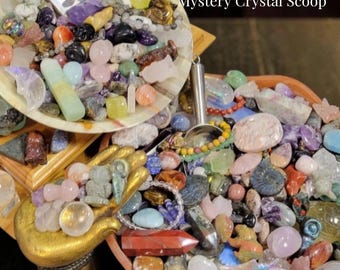 Crystal Confetti Mystery Scoop: Towers, Palmstones, Tumbles, Bracelets, and Carvings