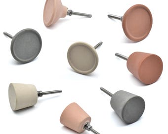 Pastel Terracotta Cabinet Knob | Dome & Funnel Shape Drawer Pull | SHILPWARE