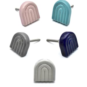 U-Shape Ceramic Cabinet Knob | Multi Color Drawer Pull | SHILPWARE