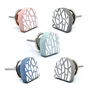 Mosaic Terracotta Cabinet Knob | Half Circle Drawer Pull | SHILPWARE