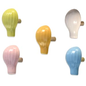 Elegant Hot Air Balloon Shape Ceramic Wall Coat Hooks | Decorative Handmade Wall Hangers for Home Decor & Kids Room