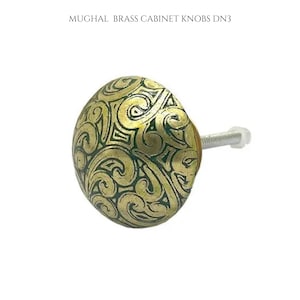 Mughal Brass Cabinet Knobs | Handcrafted Indian Floral Drawer Pulls | SHILPWARE