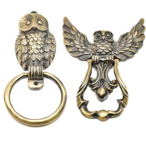 Owl Door Knockers for front Door | Handcrafted Antique Style Entry Door Knocker | UPVC | Owl Front Door Furniture Shilpware