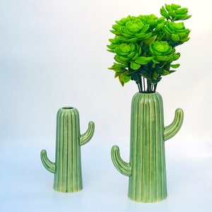 Beautiful Handcrafted Cactus Shape Ceramic Vase for Home Decor