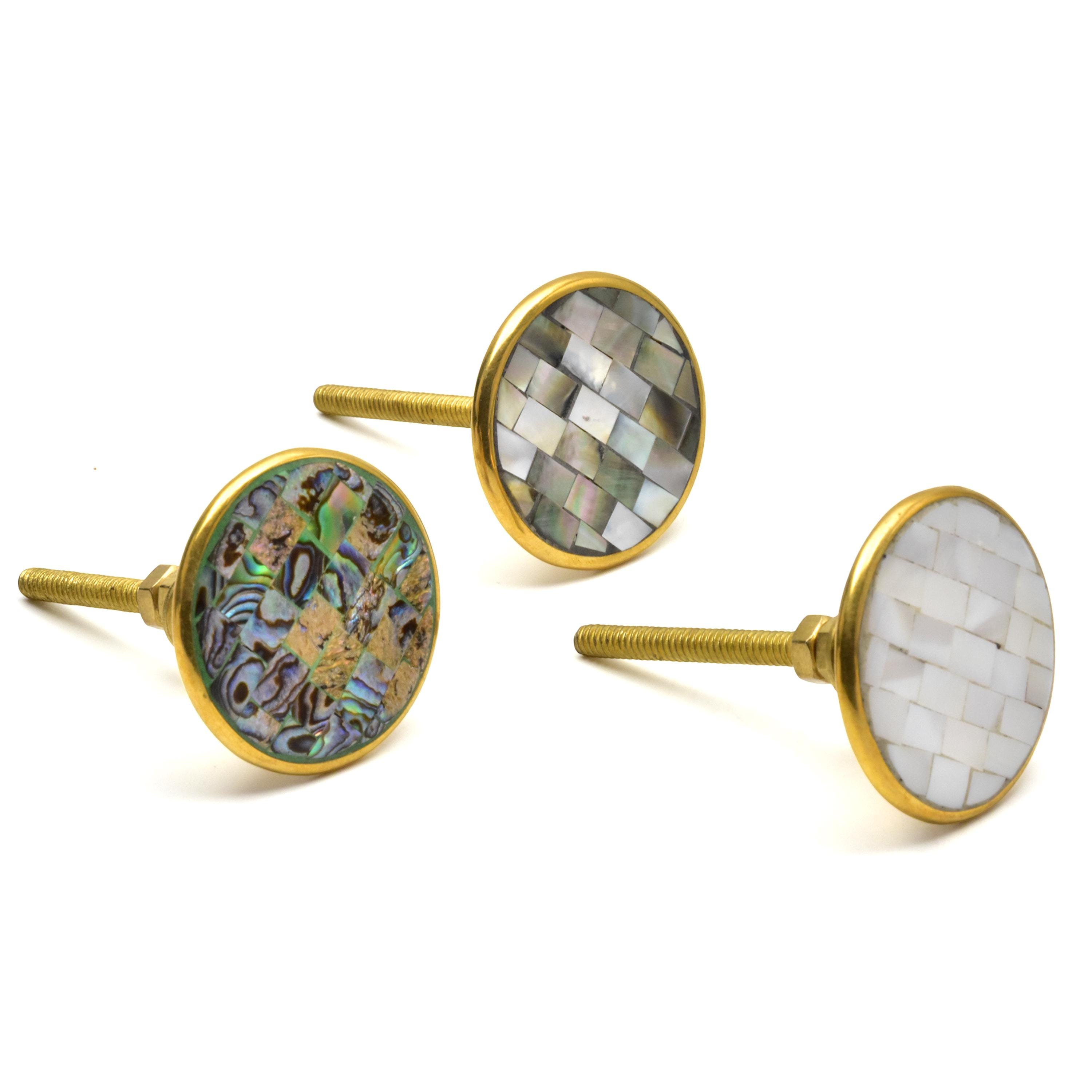 Elegant Mother of Pearl Round Shape Cabinet Drawer Knobs