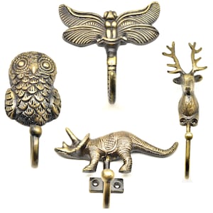 Owl Wall Hook | Dragonfly Wall Hook | Dinosaur Wall Hook | Deer Wall Hook | Animal Inspired Wall Hook | Handmade Metal Animal Wall Hook