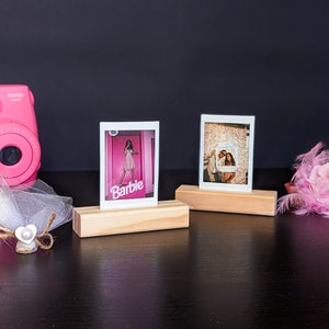 Handgemaakte houten polaroid-fotostandaard: Instax-minidisplay