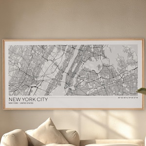 Benutzerdefinierte Panorama Leinwand Karte für Wohnzimmer Dekor - personalisierte große Karte Kunst