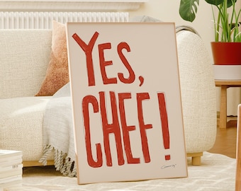 Yes Chef Poster | Canvas Poster | Kitchen Wall Art Poster | The Bear Poster | Modern Wall Art | Home Decor | Wall Art Print | Unique Gift